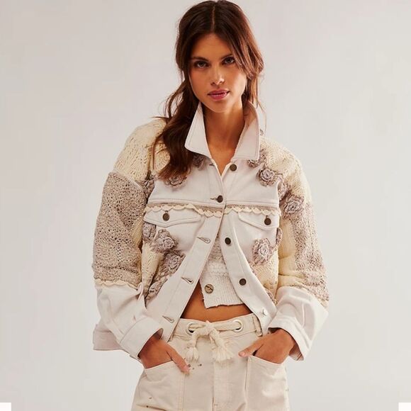 Free People Bali Rare Hearts Jacket size XS - Picture 1 of 14